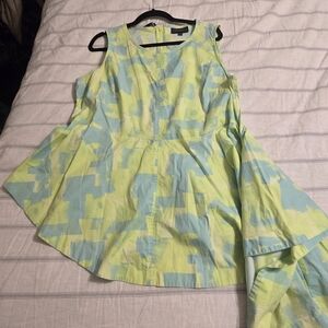 Lane Bryant Blue and Yellow Tank Top